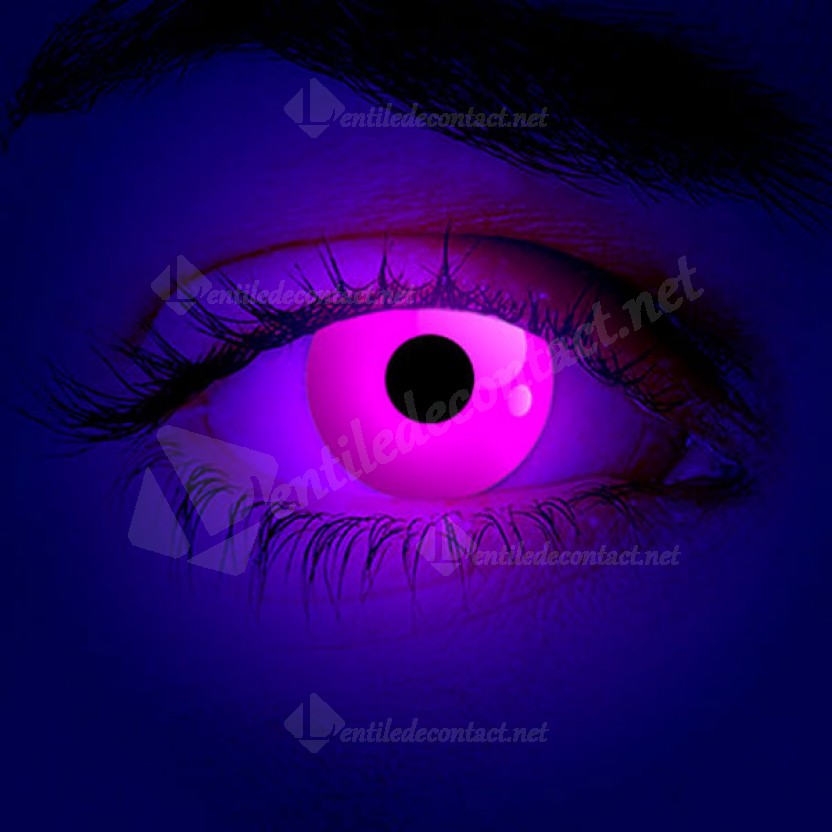 lentile de contact roz fluorescente